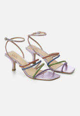 Mangará Atelier Multicolor Crystal Leather Sandals – 8 Cm Heeled Strappy Design