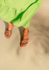 Mangará Atelier Multicolor Crystal Leather Sandals – 8 Cm Heeled Strappy Design