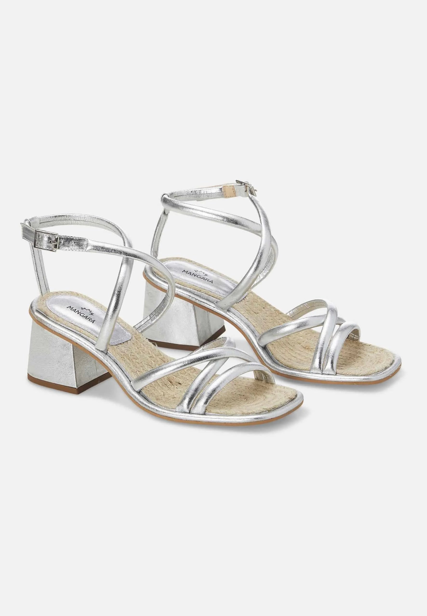 Mangará Atelier Silver Bromelia Women’S Sandals - Block Heel