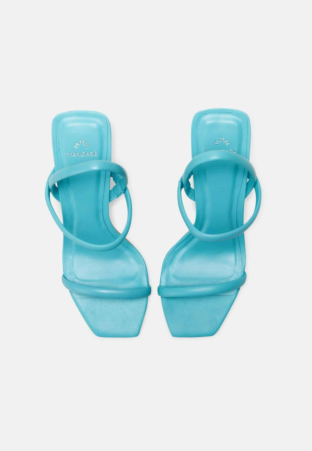 Mangará Atelier Turquoise Goat Leather Sandals – 6.5 Cm Block Heel