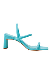 Mangará Atelier Turquoise Goat Leather Sandals – 6.5 Cm Block Heel