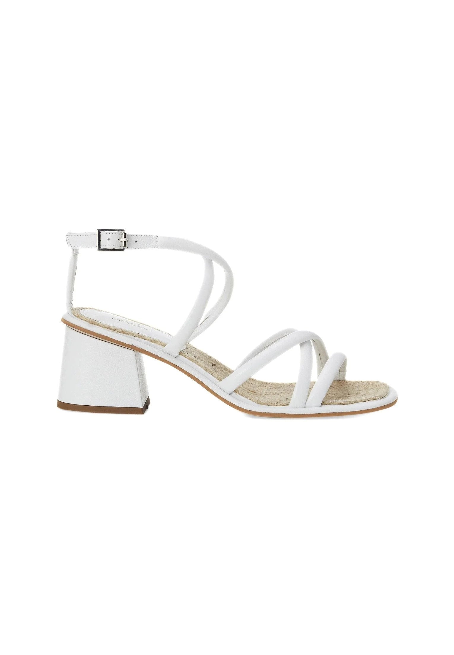 Mangará Atelier White Bromelia Women’S Sandals - Block Heel