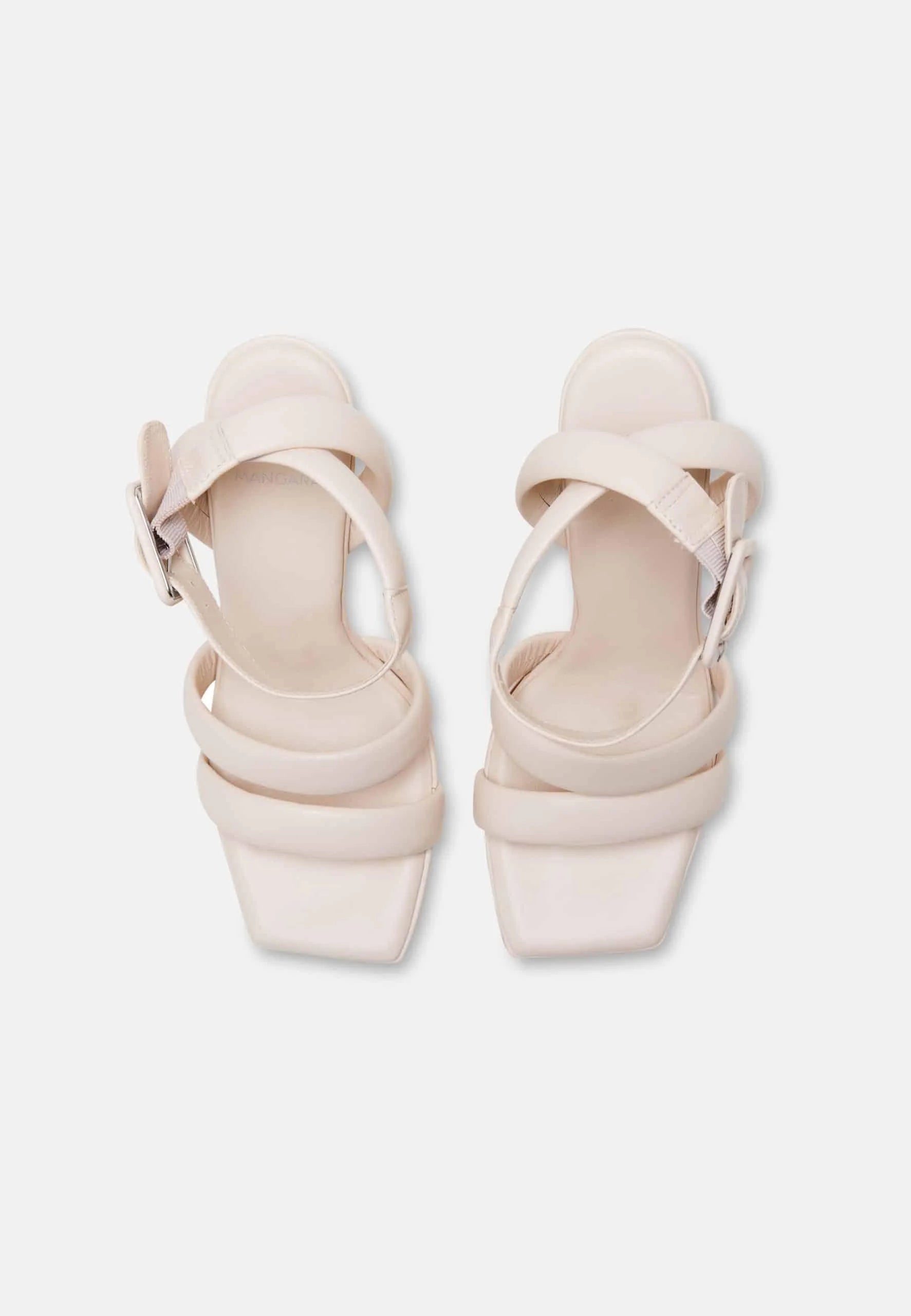 Mangará Atelier White Calf Leather Sandals Uvaia – Women’S 8 Cm Sculpted Heel With Ankle Strap