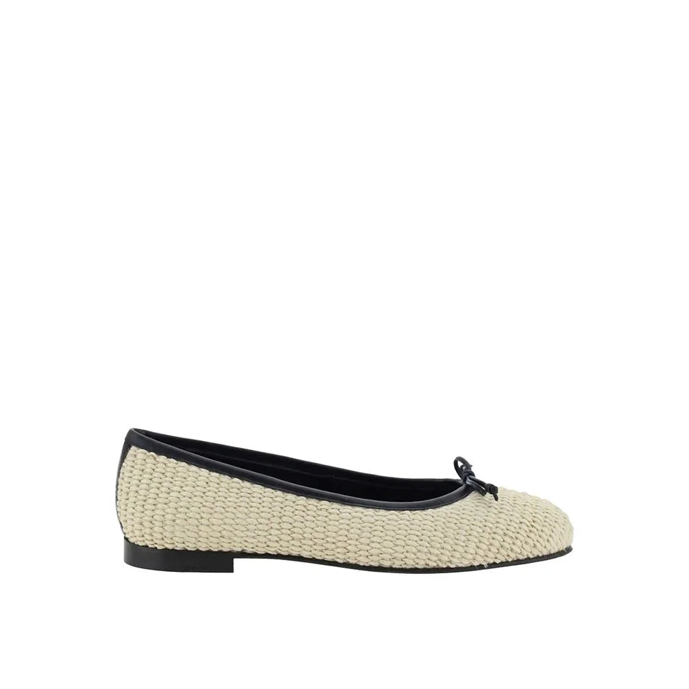 Manolo Blahnik Beige Raffia Ballet Flats - EU41/US11