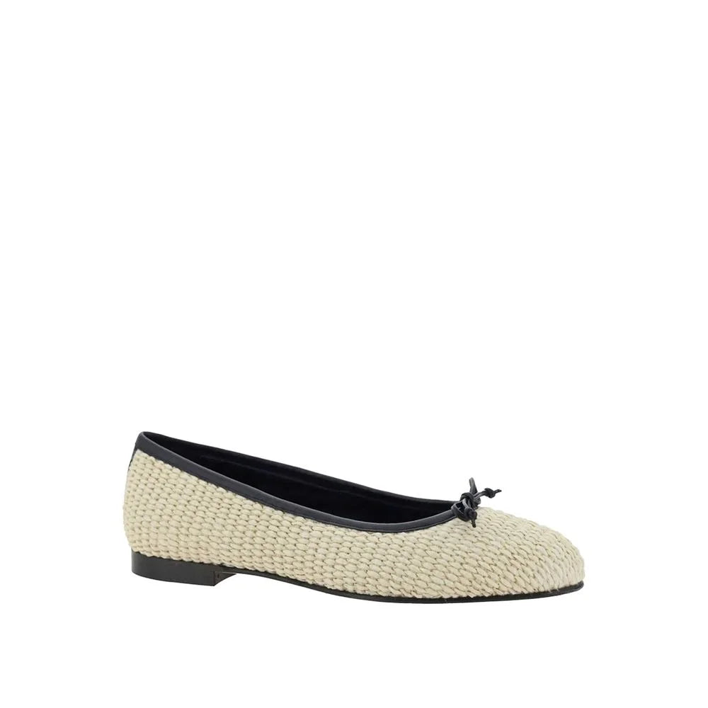 Manolo Blahnik Beige Raffia Ballet Flats - EU41/US11