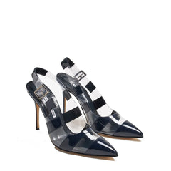Manolo Blahnik Blue Calfskin High Heel Pumps