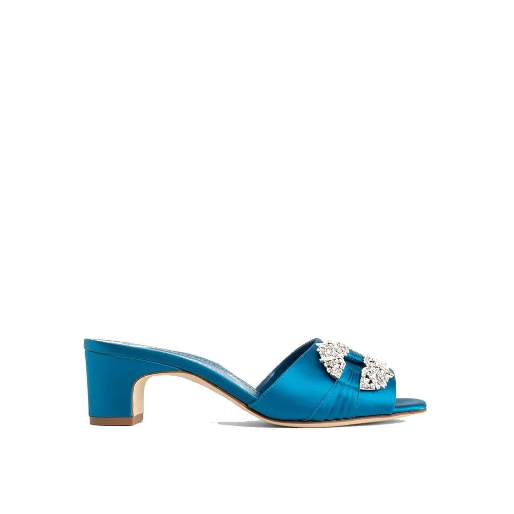 Manolo Blahnik Prinap 050 Satin Mules - Heels