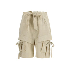 Marant Etoile Beige Viscose Cargo Shorts