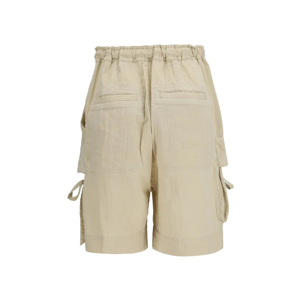 Marant Etoile Beige Viscose Cargo Shorts