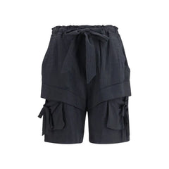 Marant Etoile Black Viscose Cargo Shorts