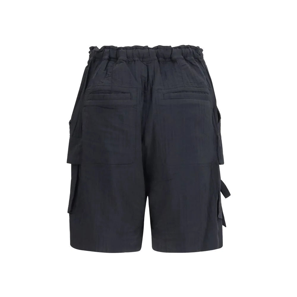 Marant Etoile Black Viscose Cargo Shorts