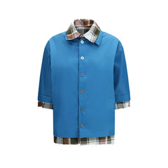 Camisa de vestir de poliamida azul MARBELL