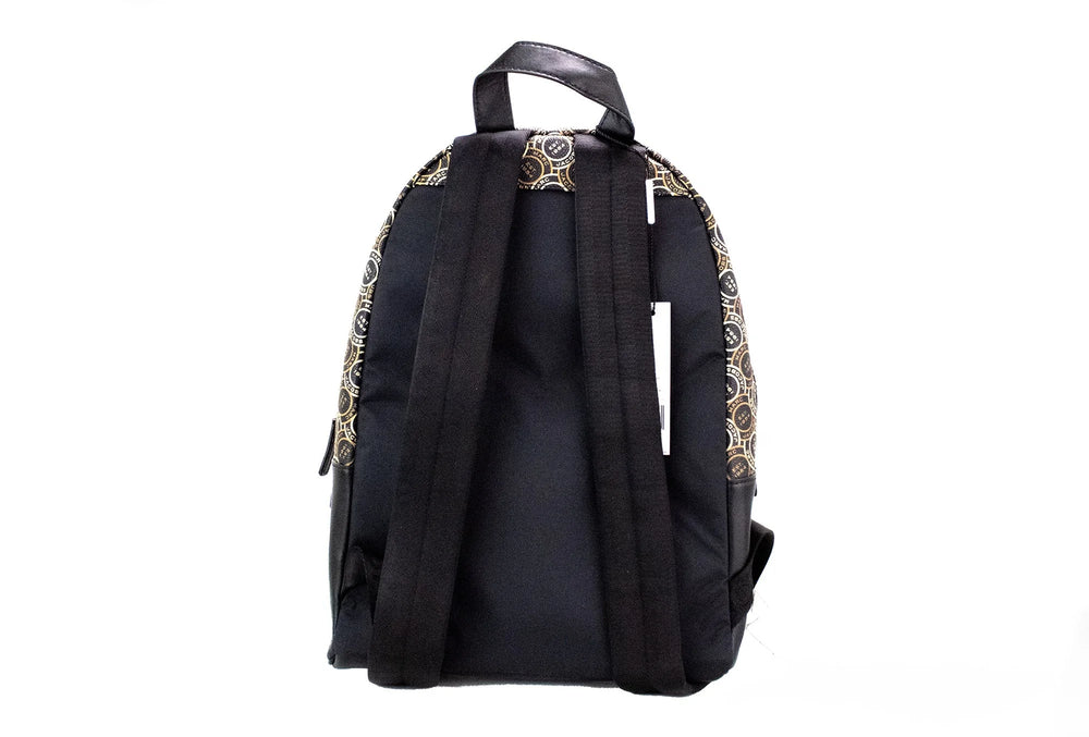 Marc Jacobs Signet Medium Black Logo Printed Leather Shoulder Backpack Bookbag - Backpacks