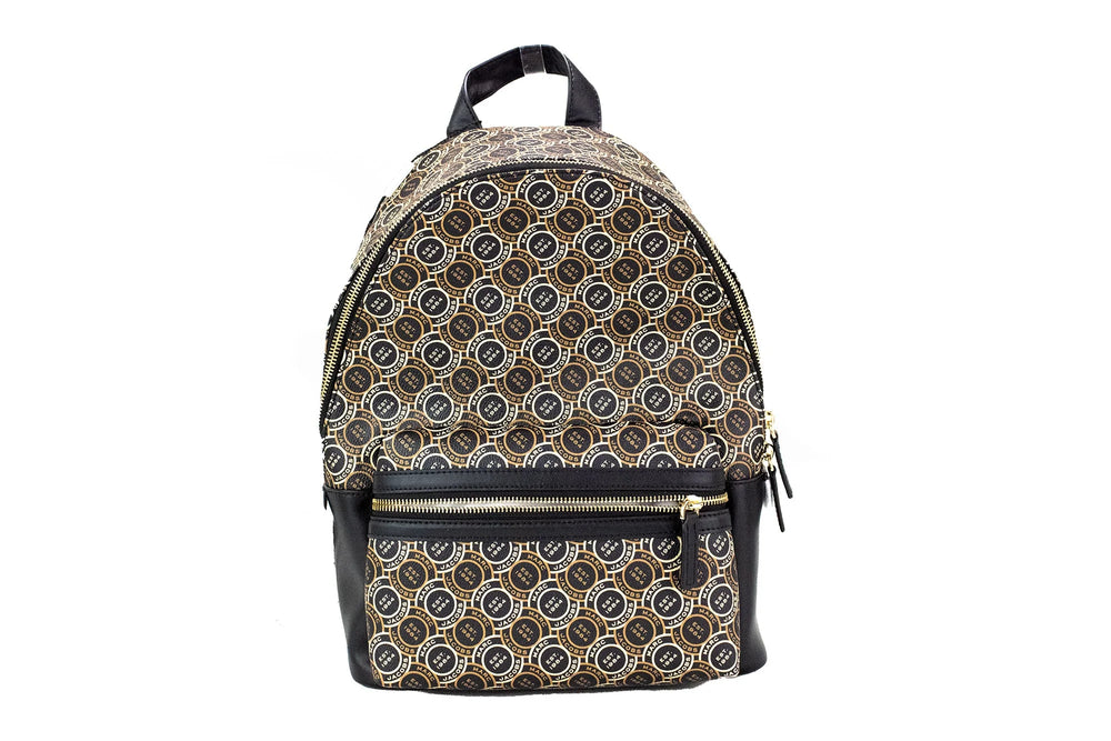 Marc Jacobs Signet Medium Black Logo Printed Leather Shoulder Backpack Bookbag - Backpacks