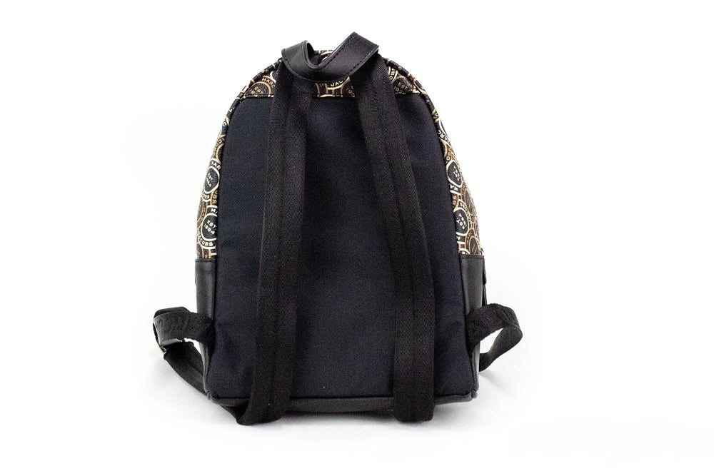 Marc Jacobs Signet Mini Black Logo Printed Leather Shoulder Backpack Bookbag - Backpacks