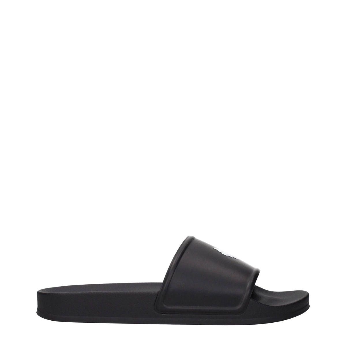 Marcelo Burlon Black Cotton Slippers Sandals - EU45/US12