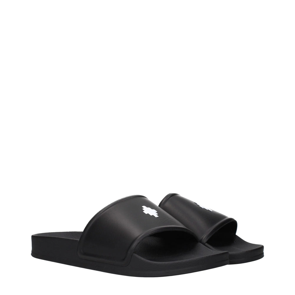 Marcelo Burlon Black Cotton Slippers Sandals - EU45/US12