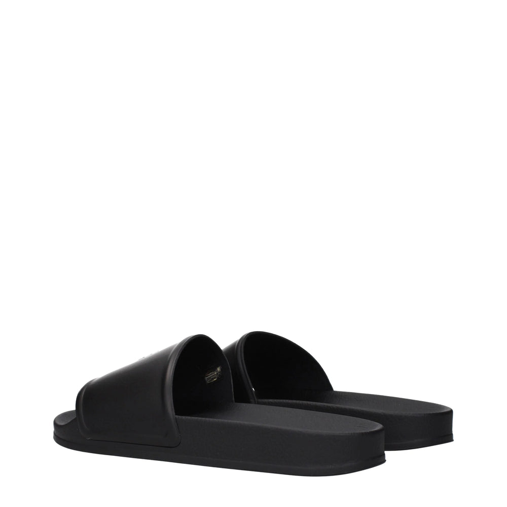 Marcelo Burlon Black Cotton Slippers Sandals - EU45/US12