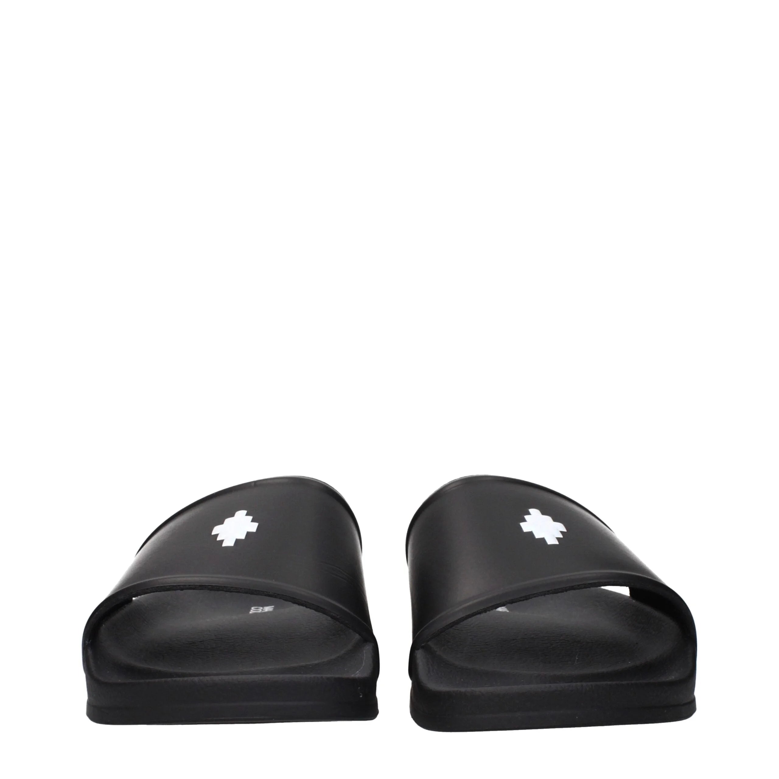 Marcelo Burlon Black Cotton Slippers Sandals - EU45/US12