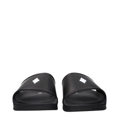 Marcelo Burlon Black Cotton Slippers Sandals - EU45/US12