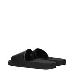 Marcelo Burlon Black Cotton Slippers Sandals - EU45/US12