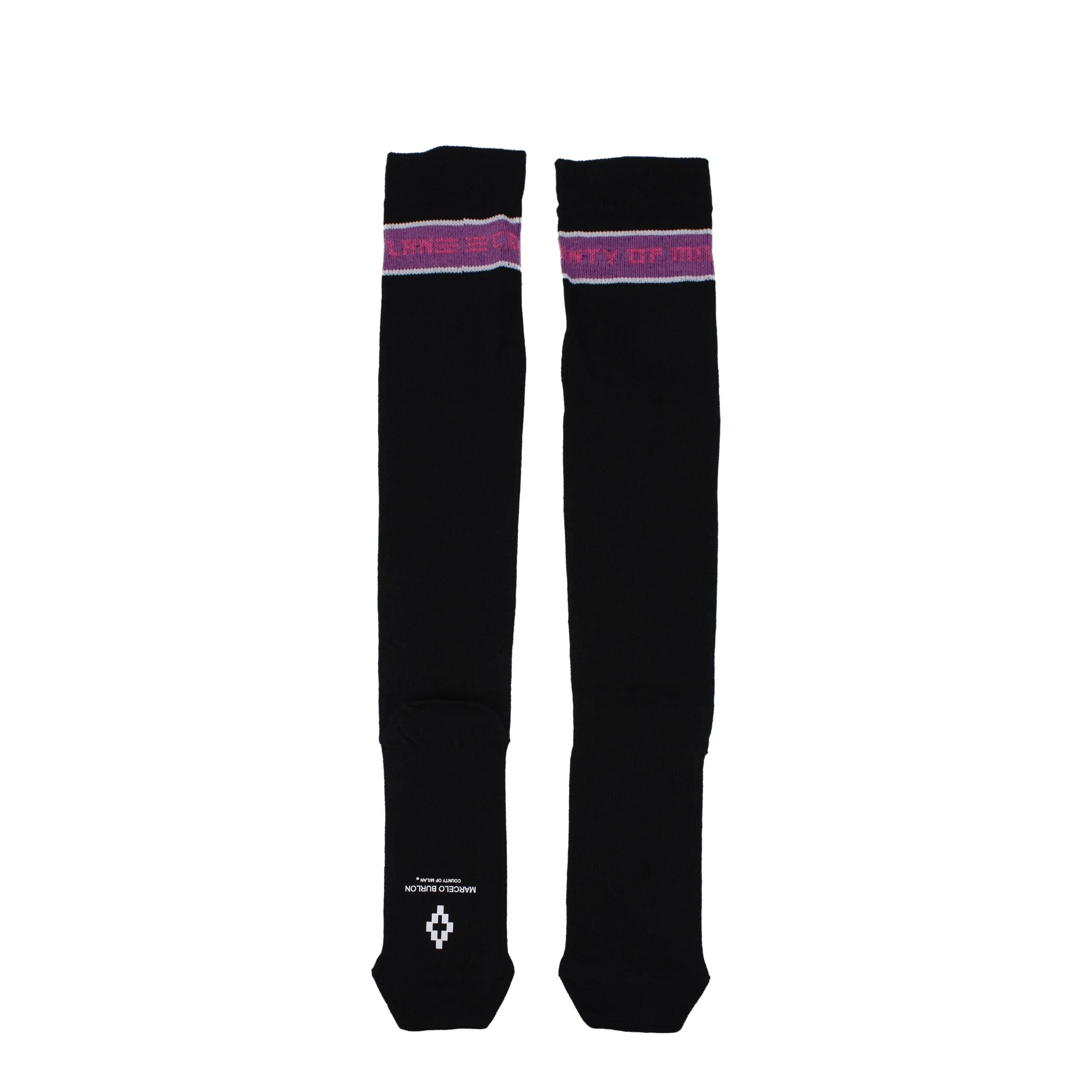 Marcelo Burlon Black Cotton Socks - UNI - Crew Socks