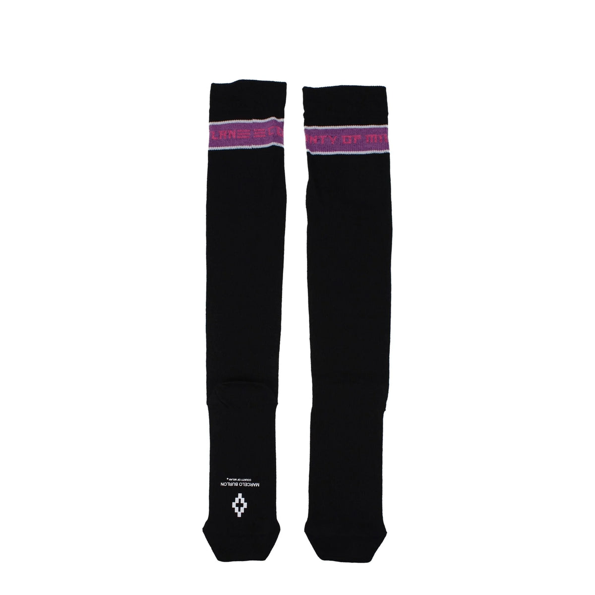 Marcelo Burlon Black Cotton Socks - UNI - Crew Socks