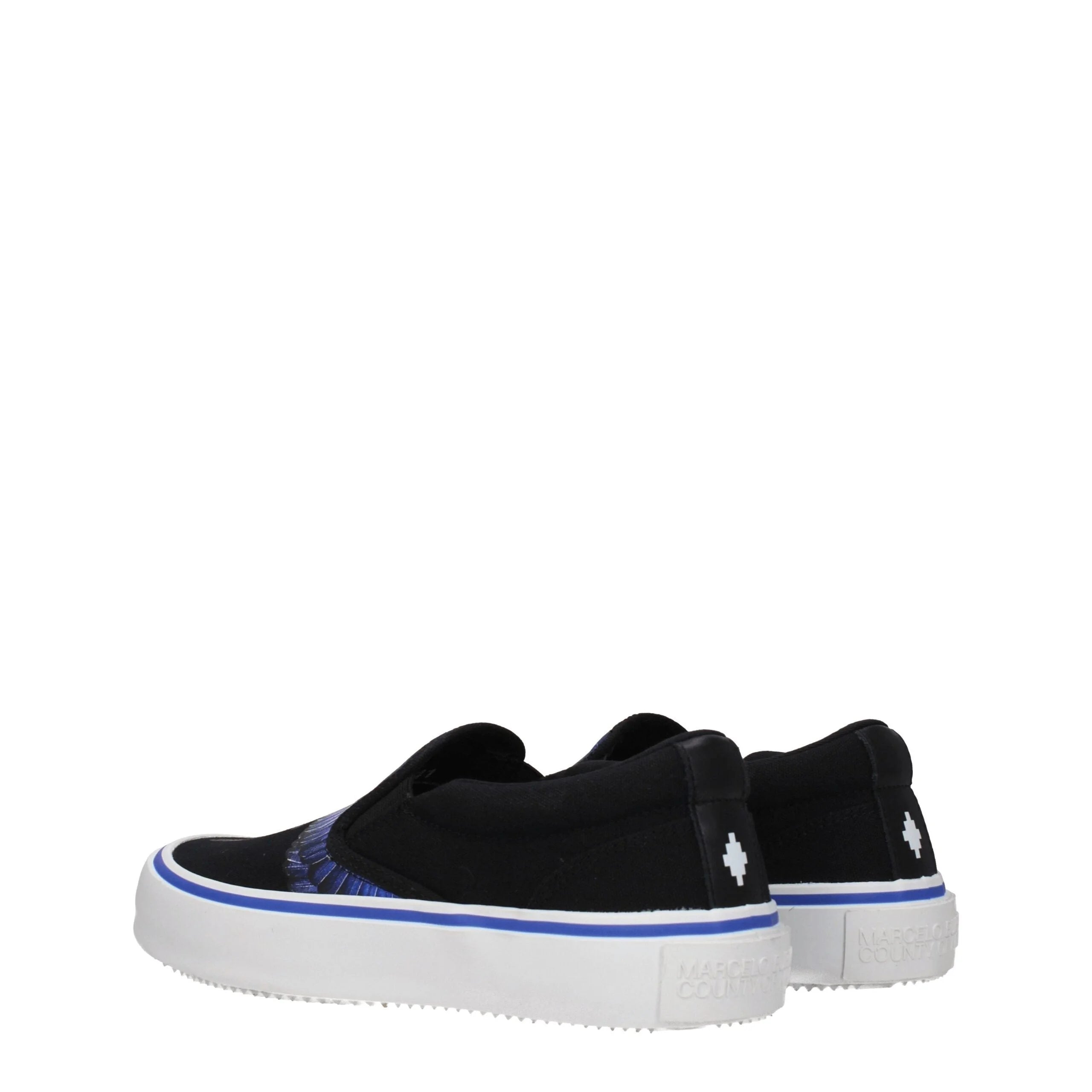 Marcelo Burlon Black Fabric Slip-On Loafers