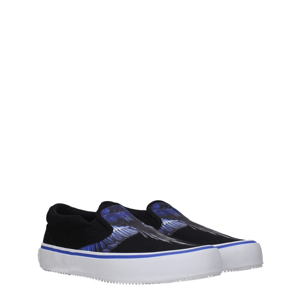 Marcelo Burlon Black Fabric Slip-On Loafers - Flats