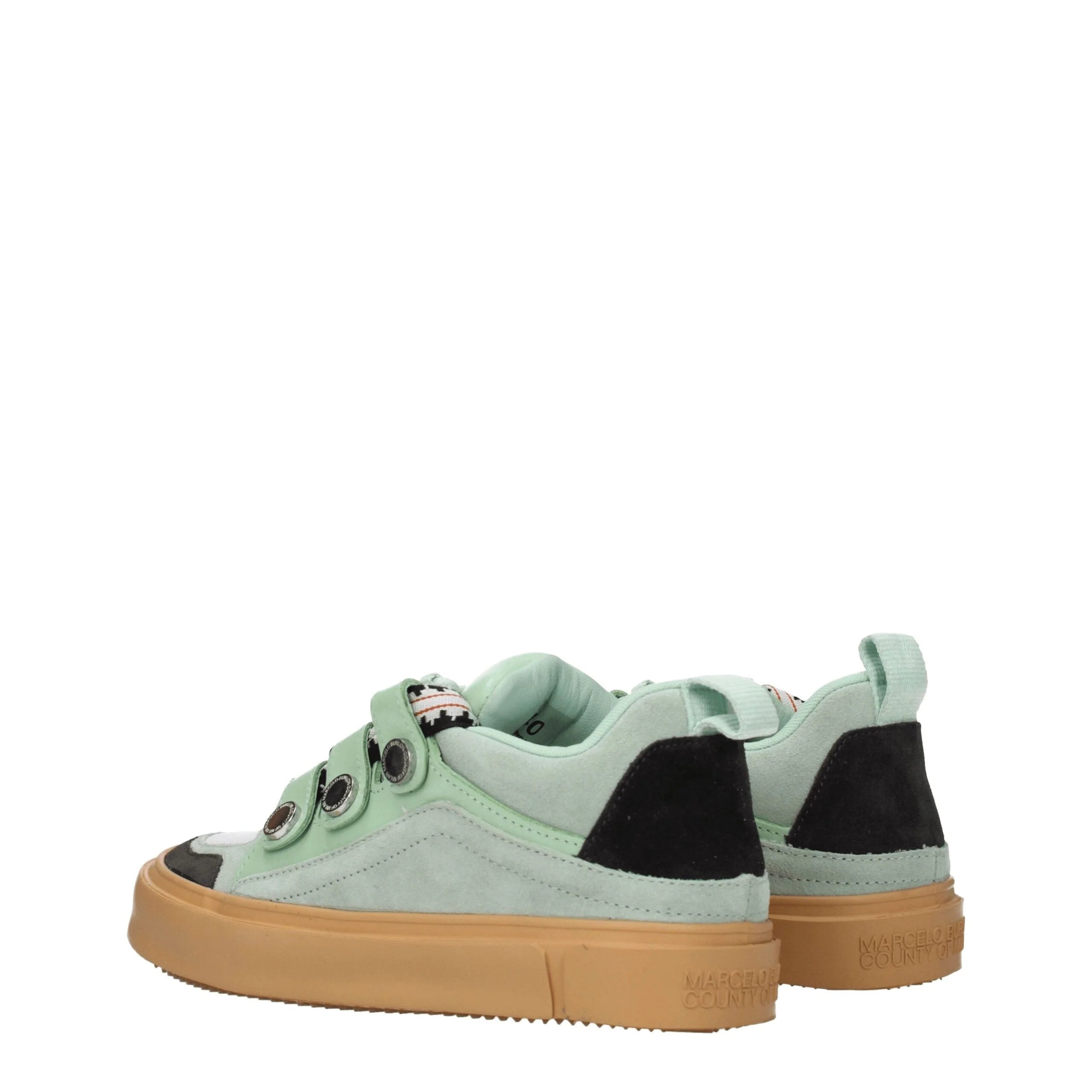 Marcelo Burlon Green Leather Low Tops - EU40/US7