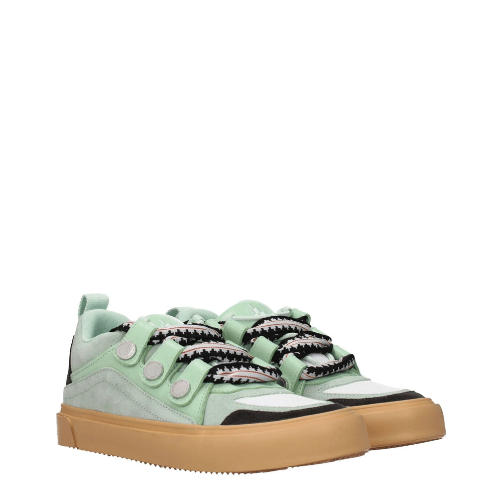 Marcelo Burlon Green Leather Low Tops - EU40/US7