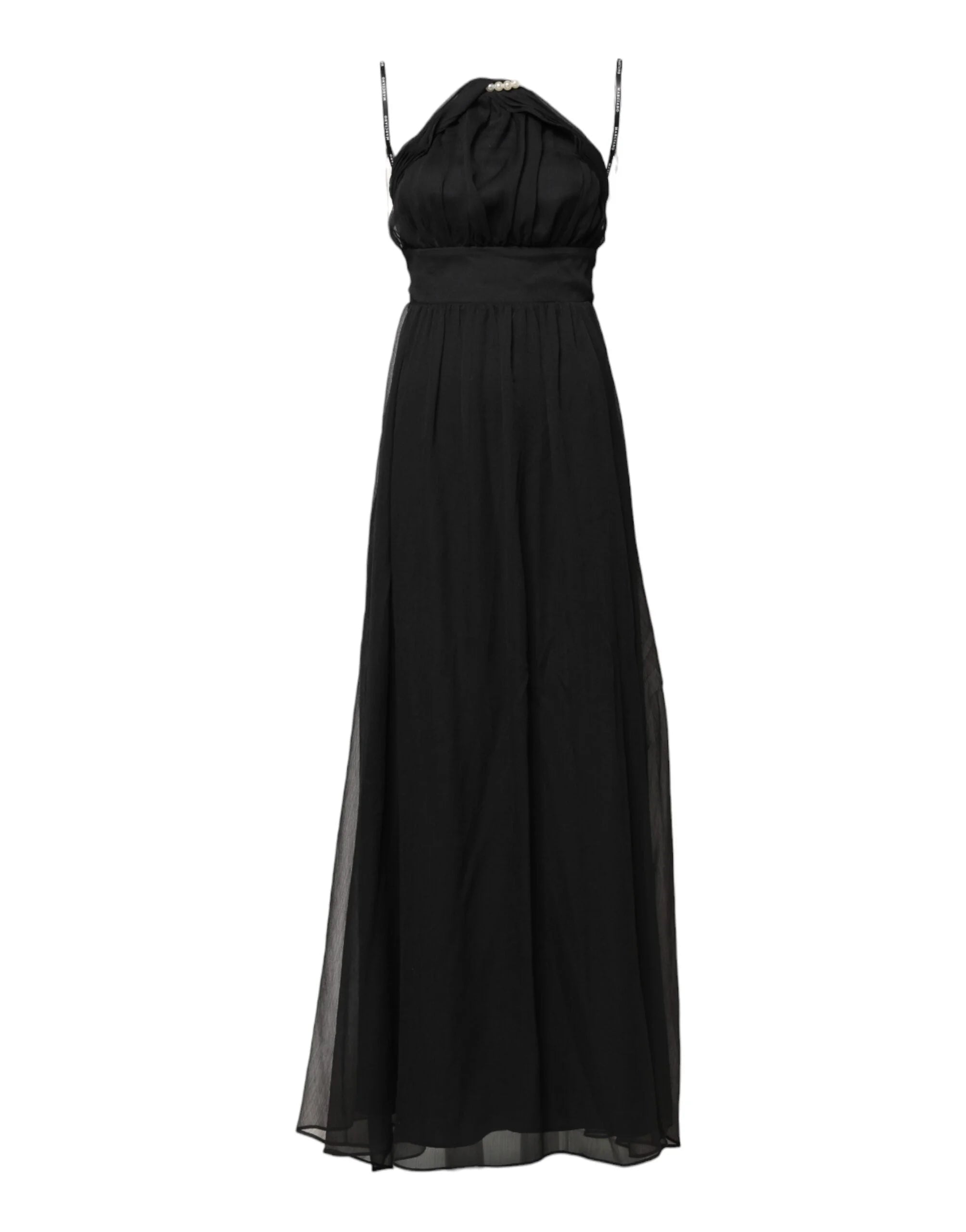 Marciano by Guess Black Tulle Pearl Sleeveless Long Gown Dress - IT38 | XS