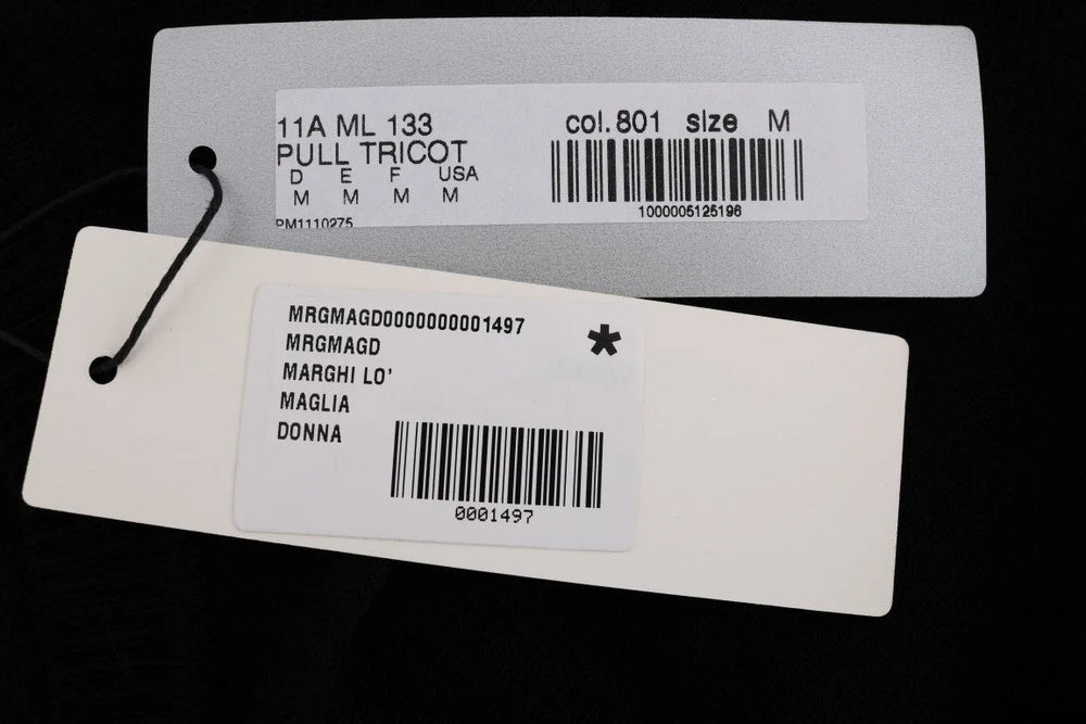 MARGHI LO’ Black 100% Lana Wool Top Blouse T-shirt - IT46|XL - T-Shirts