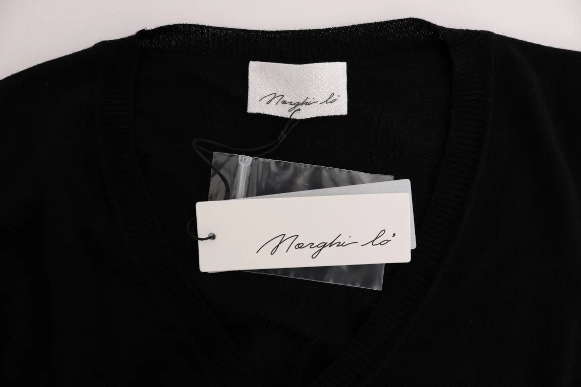 MARGHI LO’ Black Wool Blouse Sweater - Sweaters