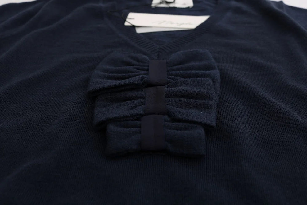 MARGHI LO’ Blue 100% Lana Wool Blouse Top - T-Shirts