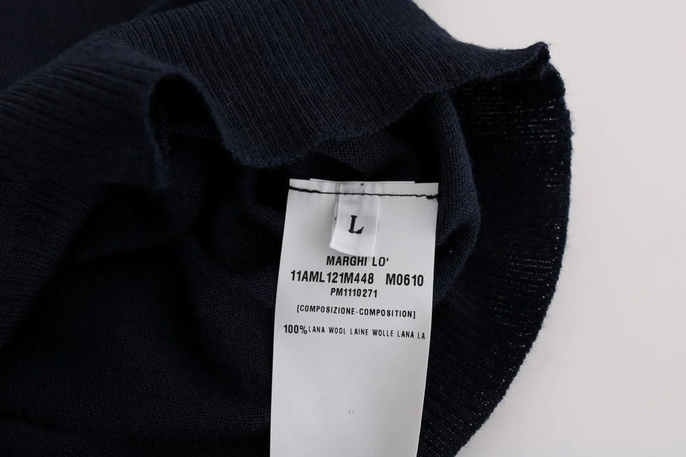 MARGHI LO’ Blue Wool Blouse Sweater - IT44|L - Sweaters