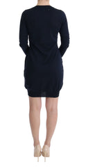 MARGHI LO’ Blue Wool Long Sleeve Shift Dress - Dresses