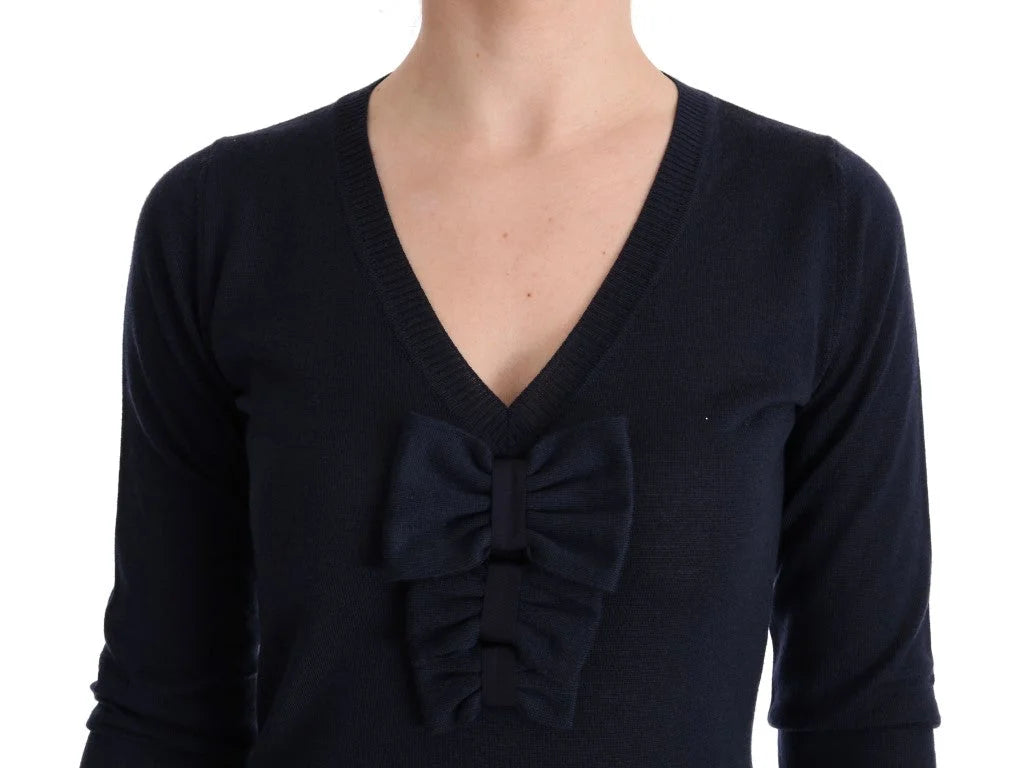 MARGHI LO’ Blue Wool Long Sleeve Shift Dress - Dresses