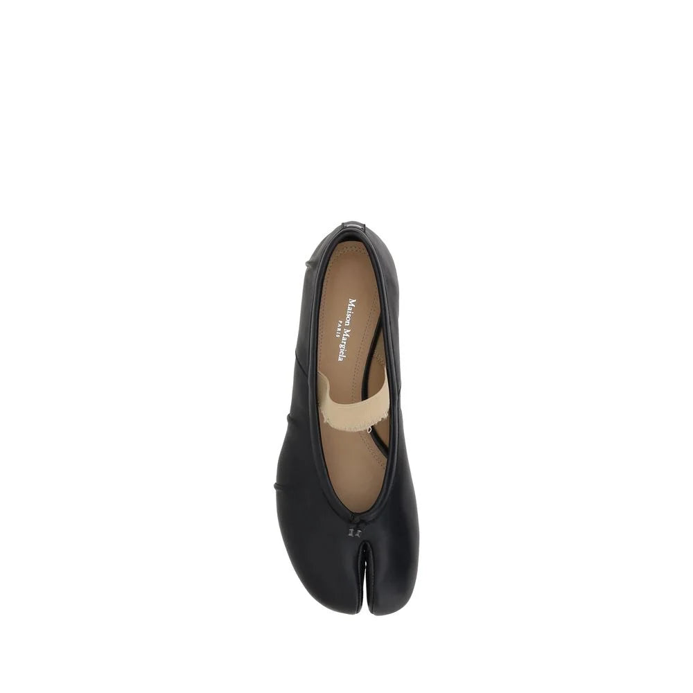 Margiela Black Calf Leather Bos Taurus Ballet Flats - EU40/US10