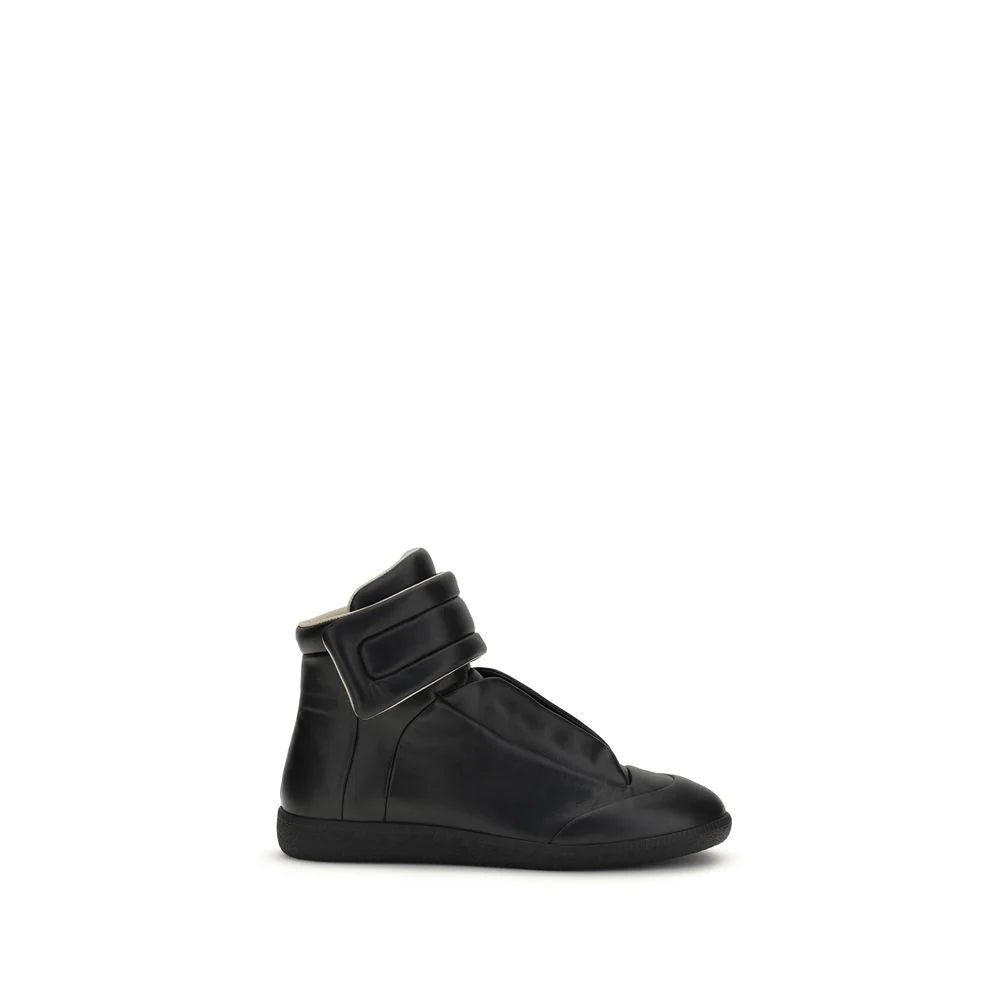 Margiela Black Calf Leather Bos Taurus High Top Sneakers - EU41/US8