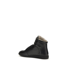 Margiela Black Calf Leather Bos Taurus High Top Sneakers - EU41/US8