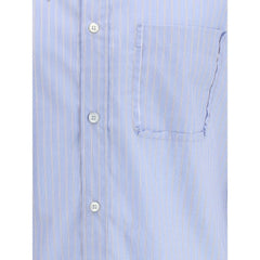 Margiela Blue Cotton Pattern Shirt