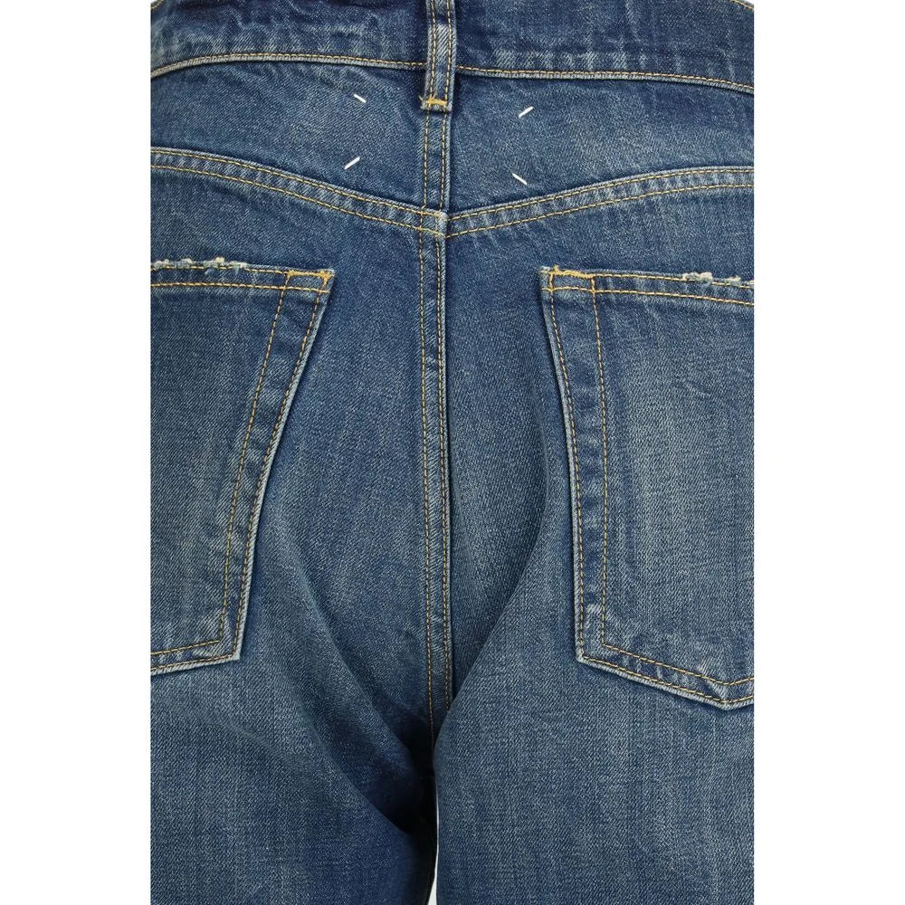 Margiela Blue Cotton Straight-Leg Jeans