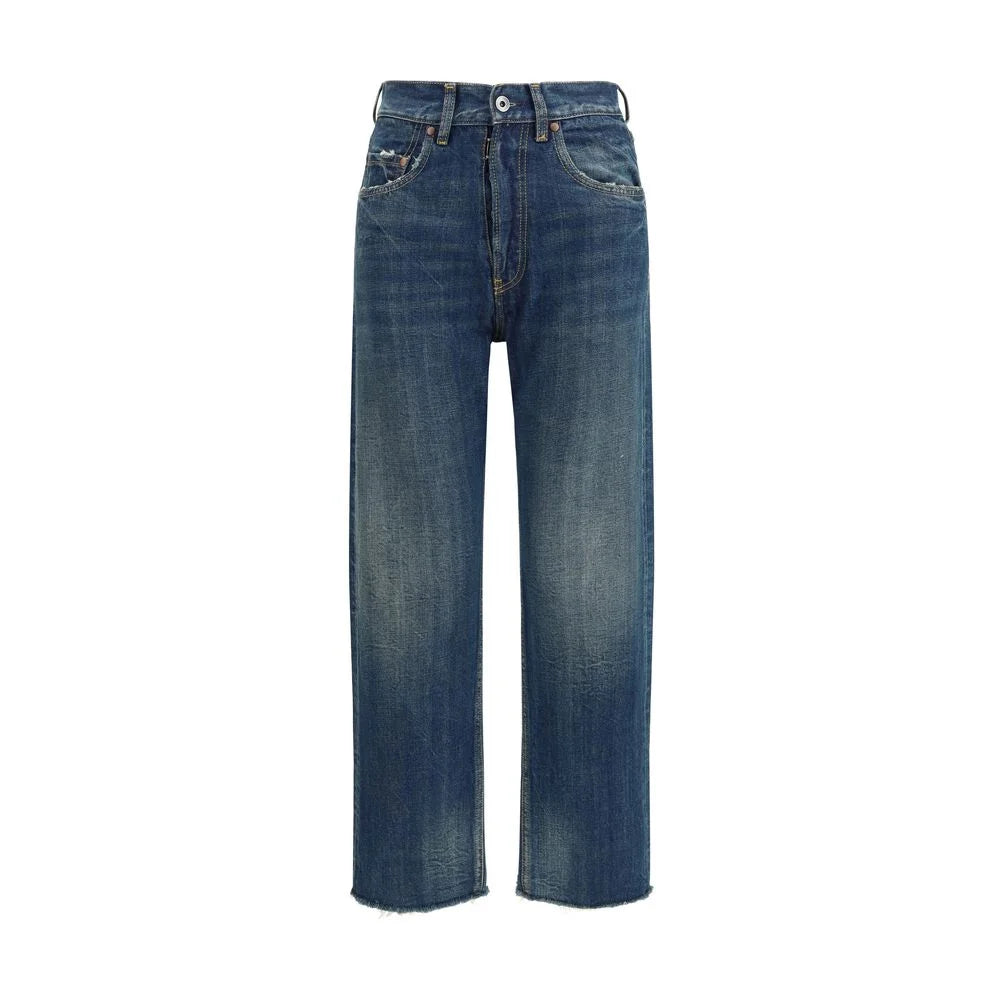 Margiela Blue Cotton Straight-Leg Jeans