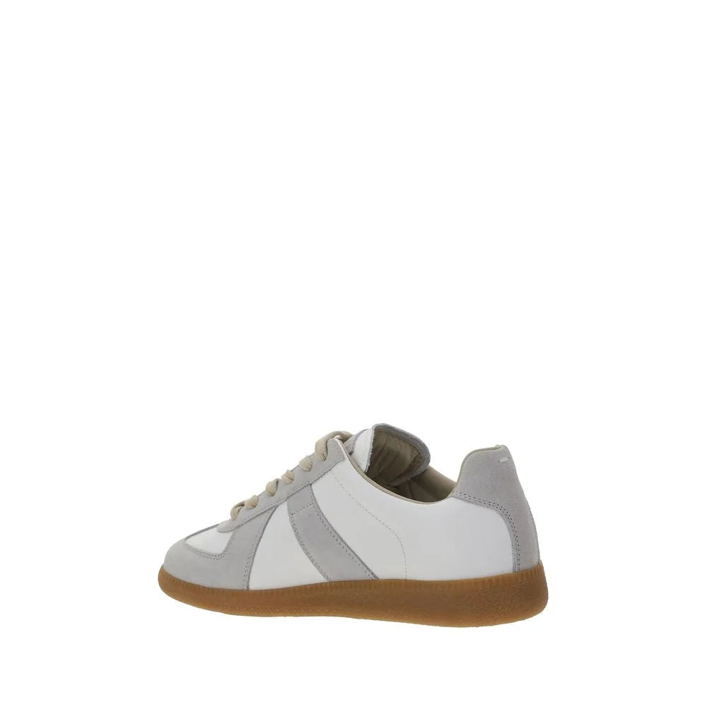 Margiela White Calf Leather Bos Taurus Low Top Sneakers - Sneakers