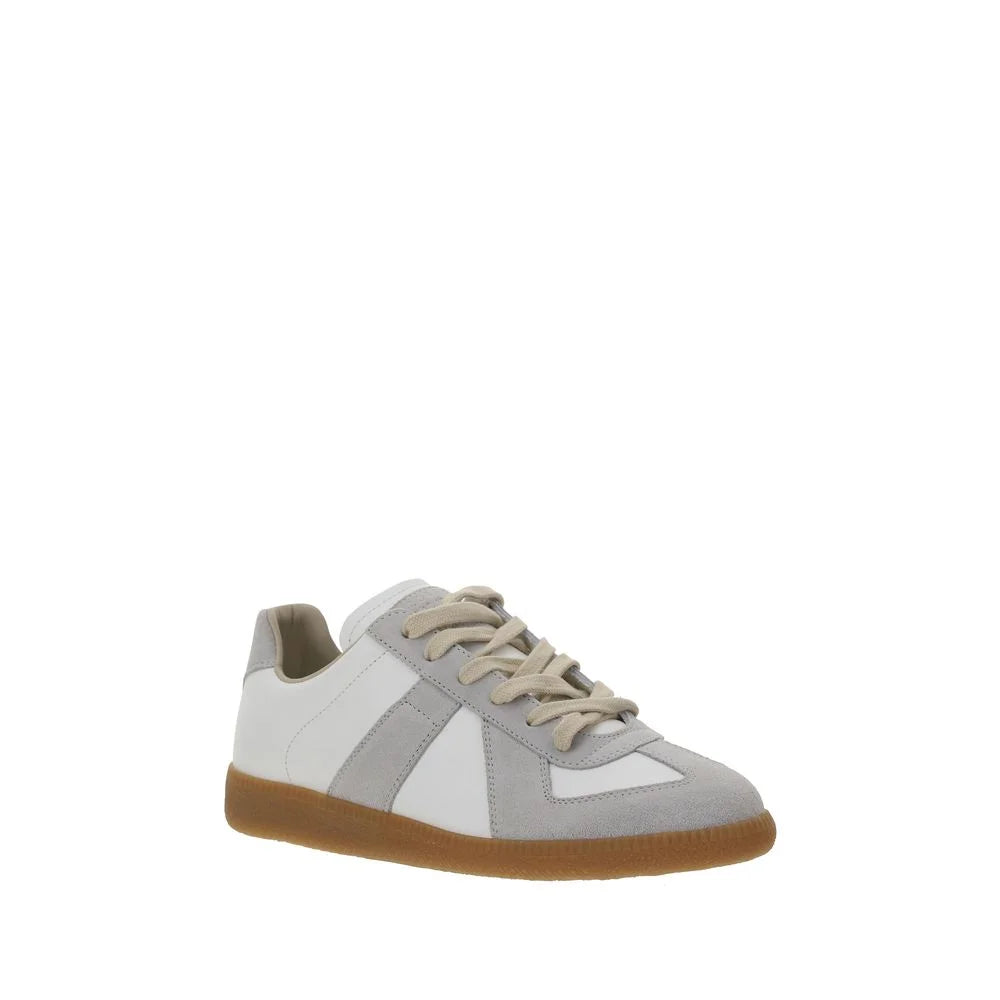 Margiela White Calf Leather Bos Taurus Low Top Sneakers - Sneakers