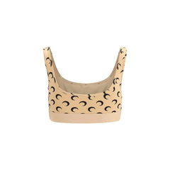 Marine Serre Beige Polyamide Sport Bra