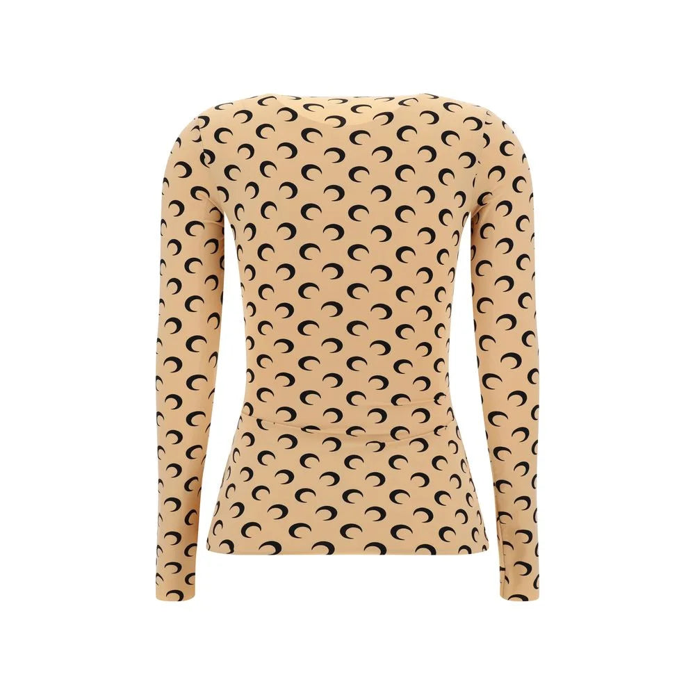 Marine Serre Beige Polyamide Top