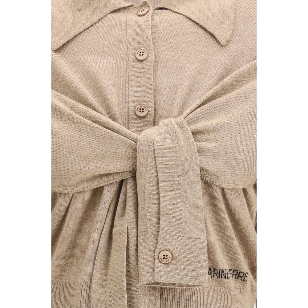 Marine Serre Beige Viscose Cardigan