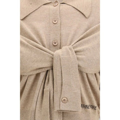 Marine Serre Beige Viscose Cardigan